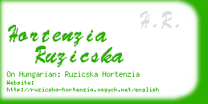 hortenzia ruzicska business card